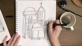 Single Line Drawing - Old Church