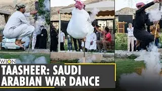 Saudis keep traditional 'Taasheer' war dance alive | Jump and fire dance | Latest English News