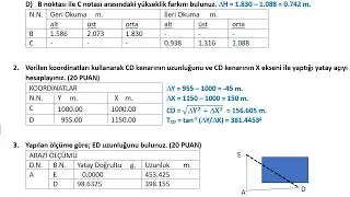Mesleki Hesaplamalar (Haritacılıkla ilgili)