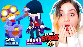LIBEREI um NOVO BRAWLER CARL e APRENDENDO a JOGAR de EDGAR no Brawl Stars 🤩