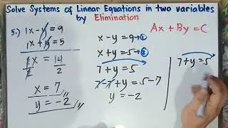 Solve System of Linear Equations in Two Variables by Elimination | Part 2 | Step by Step Guide |