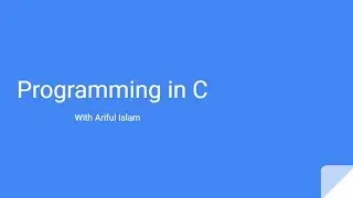 Basic concept of programming in C (bangla)
