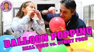 BALLOON POPPING Real Food vs Gummy Food Challenge | Mileys Welt