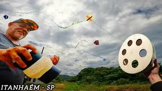 PIPA E PIPÃO * VEINHO FEZ A LIMPA NA PRAIA COM A LINHA AMARELADA DE 1990 GUARDADA AS 7 CHAVES  