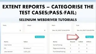 Extent Reports 3 0 | How to add categories in Extent Reports with Pass or Fail status