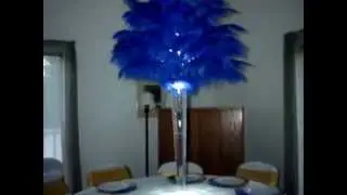 Rent Royal Blue Ostrich Feather Centerpieces by Sweet 16 Candelabras