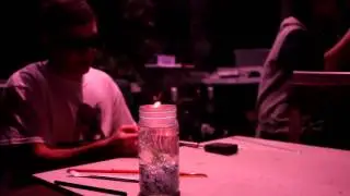 Moorpark College students learn glassblowing.