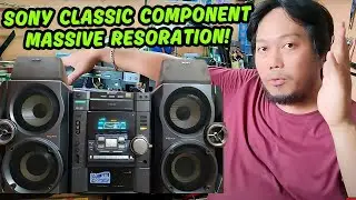 Massive Damage Restoration of Classic Sony Component MHC-VX555 | Full Repair and Restoration.