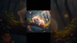 A Cat in the Floating Forest | #aiart #loopvideo #fantasylandscape #dreamscape #catvideo #shorts　