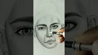 Hatching technique drawing on ivory paper #shorts