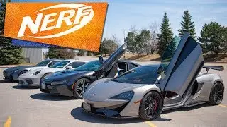 DIY Homemade Nerf Gun Powered By Super Cars - McLaren 570S, Porsche GT3, Mercedes AMG GTR, BMW I8