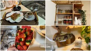 تغير بسيط بغير نفسيتك 😍ترتيب خزانة البهارات 🧺كيكة الكوكيز بطريقة سهلة وكتير طيبة 🍪