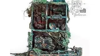 Shadow box tutorial with Alcohol Inks for Retro Kraft Shop