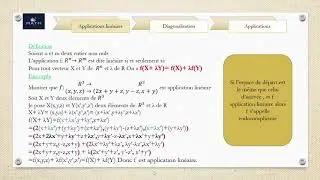 Résumé: Algèbre linéaire partie 1 (Application linéaire ) (ملخص)
