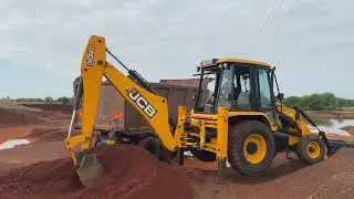 JCB 3dx Loading With Tata tipper and unloading dumper !!
