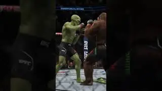 UFC Death Match - Green Alien takes down the Sasquatch #DreamScreenAI #alien #ufc #sasquatch
