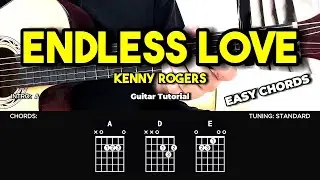 Endless Love - Kenny Rogers | Easy Guitar Tutorial For Beginners (CHORDS & LYRICS) #guitarlesson