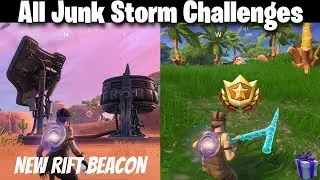 Fortnite Week 4 Junk Storm Challenges & Week 4 Battle Star | Glitched Foraged Items (Fortnite)