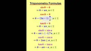 Trigonometric Equation formulas
