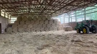 Putting some hay in the barn
