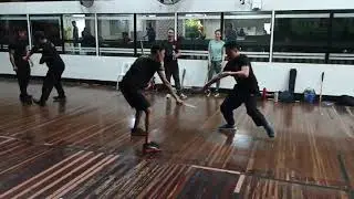 Bigay Tama is a training unique to LSAI. Baston y Daga vs. Single Baston. 