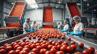 Inside a Modern Tomato Paste Factory | From Fresh Fruit to Thick Red Paste
