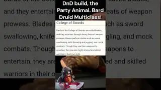 DnD build, the Party Animal. Bard and Druid Multiclass! #gaming #games #dndcharacter #dnd #dndbuild