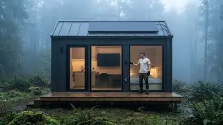 Building a Modern Cabin in the Forest (ASMR) &ndash; One Man Builds a Minimalist Off Grid Cabin Alone