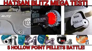 (HATSAN BLITZ .25) HOLLOW POINT PCP AIRGUN PELLET MEGA TEST! WHAT IS BEST FOR HUNTING IN THE BLITZ?