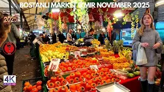Bostanlı Market Walking Tour | Street Market in Izmir Turkey 🇹🇷