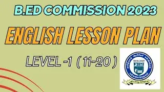 |TNTEUlesson plan record |level 1 ( 11 to 20 )| english lesson plan| b.ed commission | 3rd semester|