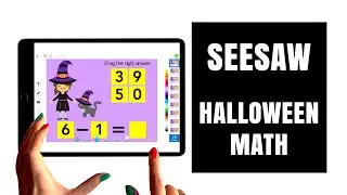 Halloween Math Activities Addition and Subtraction to 10 for Seesaw // CrazyCharizma