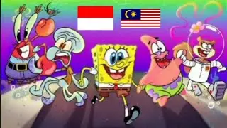 Perbedaan bahasa Indonesia vs Malaysia || Spongebob Squarepants || 7 langkah bahasa