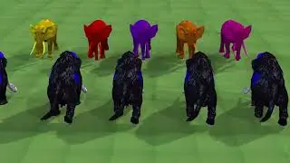 5 evil zombie elephant vs 5 black mammoths animals revolt battle cartoon videos #mammuth #elephant