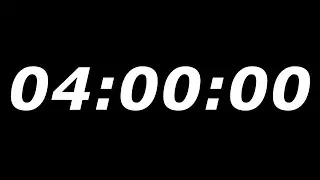 4 Hour Timer | Simple & Clean | Countdown Timer | No Sound | Office &bull; Study