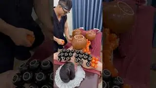 Have you ever tried cupping like this? #asmr #cuppingtherapy #massage
