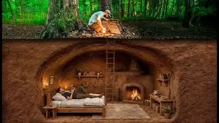 I Built a SECRET Underground Bunker in the Forest with My Bare Hands!  | Relaxing ASMR Bushcraft