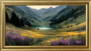 🌸 Mountain Meadow Serenity in 4K | 2-Hour Nature Oil Painting Screensaver | Samsung Frame TV Art