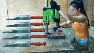 Forging a Blacksmith Knife in a Knife Making Workshop & Knife Making Process &ndash; Female Makers