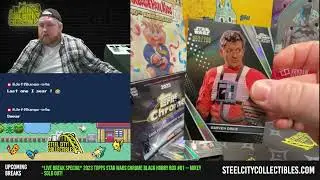 *СПЕЦИАЛЬНЫЙ ВЫПУСК В ПРЯМОМ ЭФИРЕ* Коллекционная коробка Topps Star Wars Chrome Black 2023 года ...