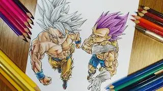 C&oacute;mo dibujar A Goku ultra instinto y Vegeta superior ego