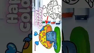 ASMR Happy Coloring🎨Short Video Coloring Activity Picture of Mushroom Wearing Beautiful Shoes😍🍄🩵🖌️