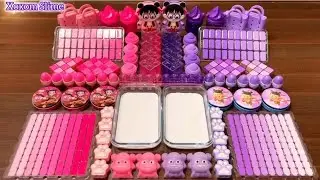 Slime Mixing ASMR_ Nezha Glossy Slime _ Pink vs Purple Sounds