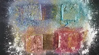 Fresh Blocks + Cornstarch + Chameleon Powder | Chalk Crushing ASMR | Oddly Satisfying and Relaxing