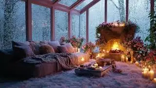 🔥 3 Hours White Ember Fireplace Ambience | Soft Snowfall Glow for Peaceful Focus & Stress Relief