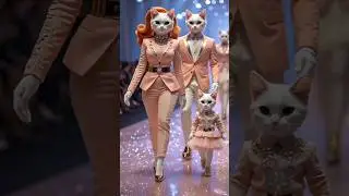 Cute Cat Family in Fashion show Wake 😭❤️ #shorts #youtubeshorts #youtube