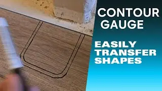 Using a contour gauge for plank flooring