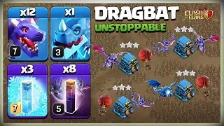 Th12 DragBat Attack strategy 2024 | Th12 Dragon Bat Spell Attack | Best Th12 Attack Strategy in coc