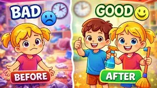 Helping Parents is Fun! | Good Habits for Kids | Moral Story About Cleaning | WordsSpeak