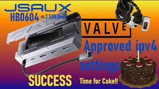 FIXED!! JSAUX HB0604 M.2 Dock Support - Valve Approved SteamOS Manual Setup to CONNECT ipv4 Ethernet